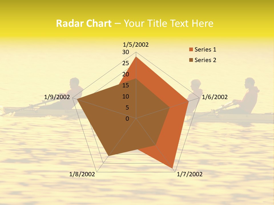 Men Rowing Golden Sunset PowerPoint Template