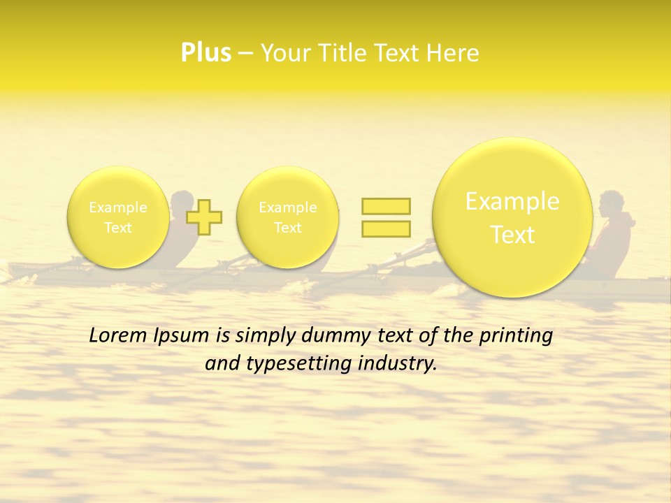 Men Rowing Golden Sunset PowerPoint Template
