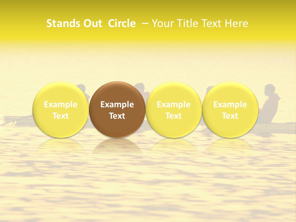 Men Rowing Golden Sunset PowerPoint Template