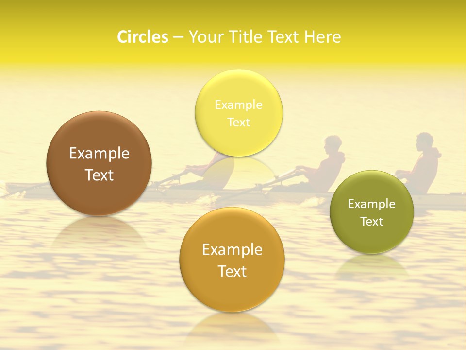 Men Rowing Golden Sunset PowerPoint Template