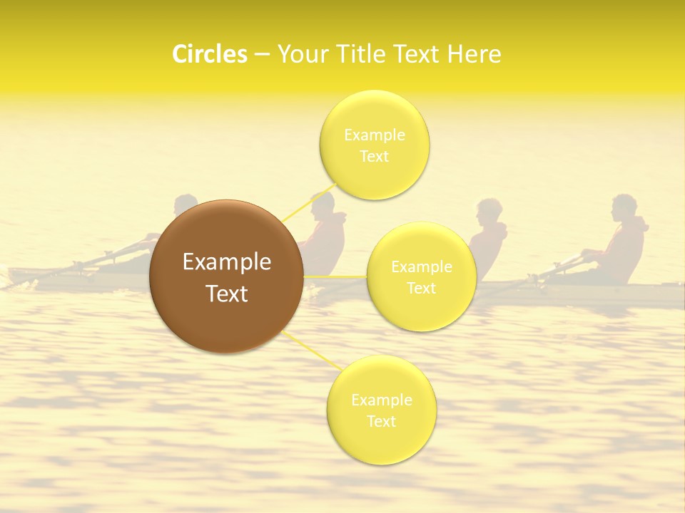 Men Rowing Golden Sunset PowerPoint Template