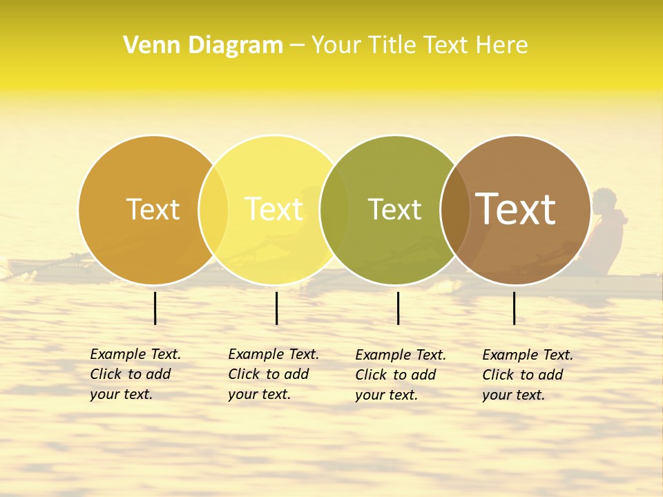 Men Rowing Golden Sunset PowerPoint Template