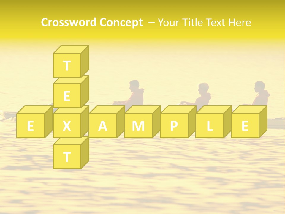 Men Rowing Golden Sunset PowerPoint Template