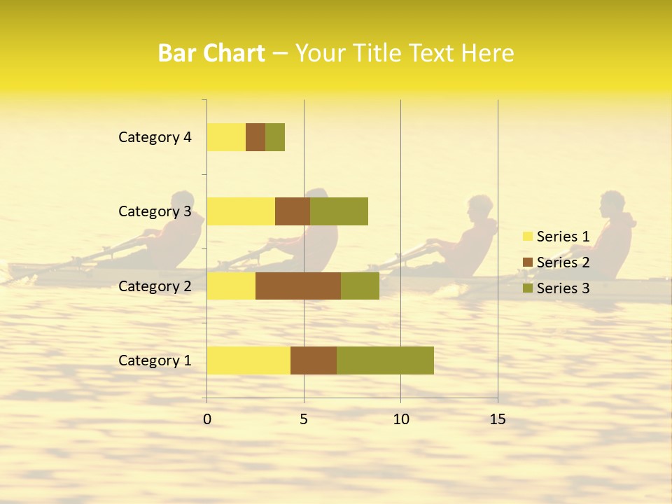 Men Rowing Golden Sunset PowerPoint Template