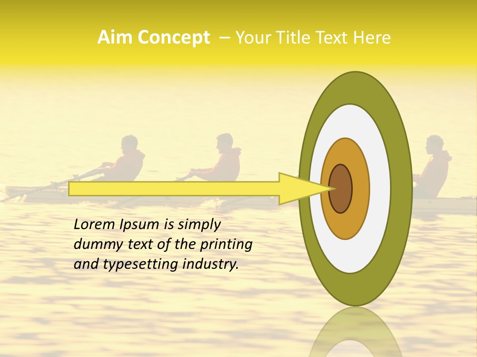 Men Rowing Golden Sunset PowerPoint Template