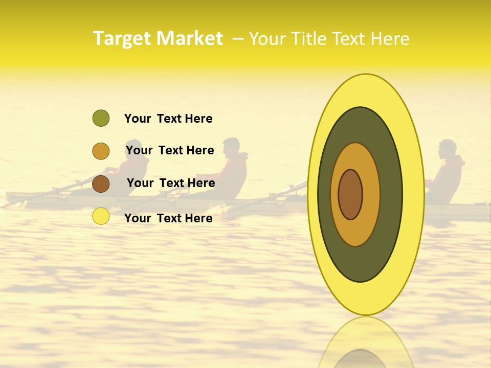 Men Rowing Golden Sunset PowerPoint Template