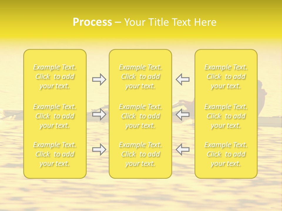 Men Rowing Golden Sunset PowerPoint Template