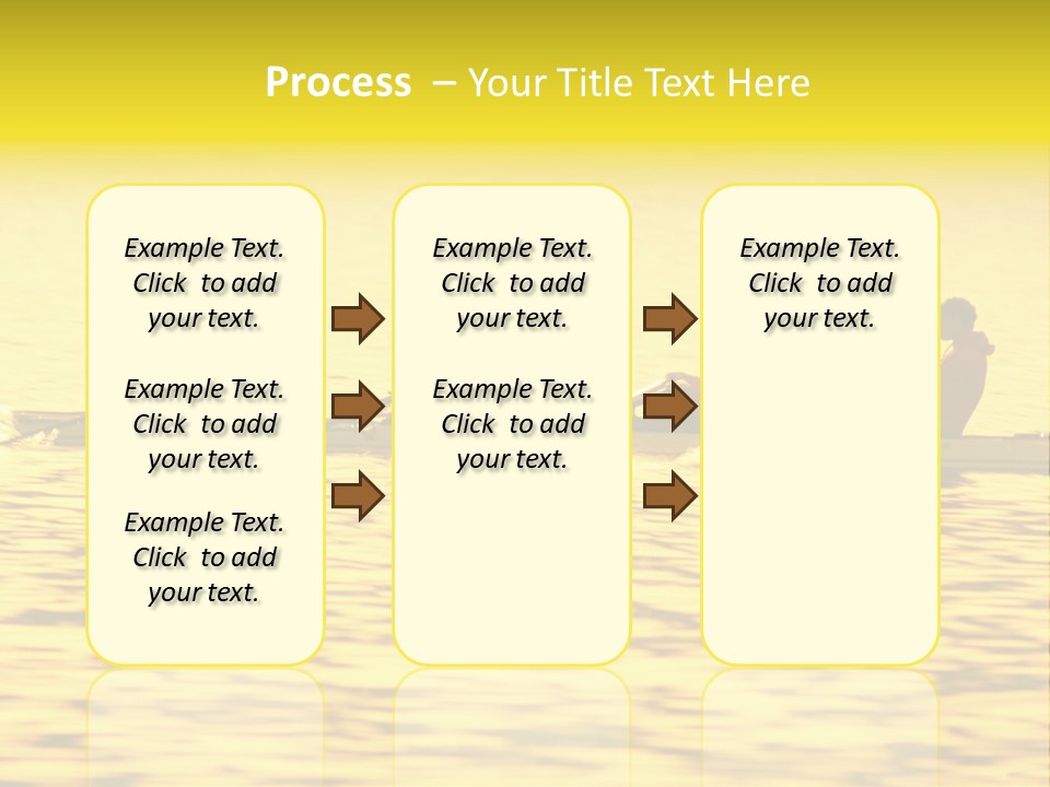 Men Rowing Golden Sunset PowerPoint Template