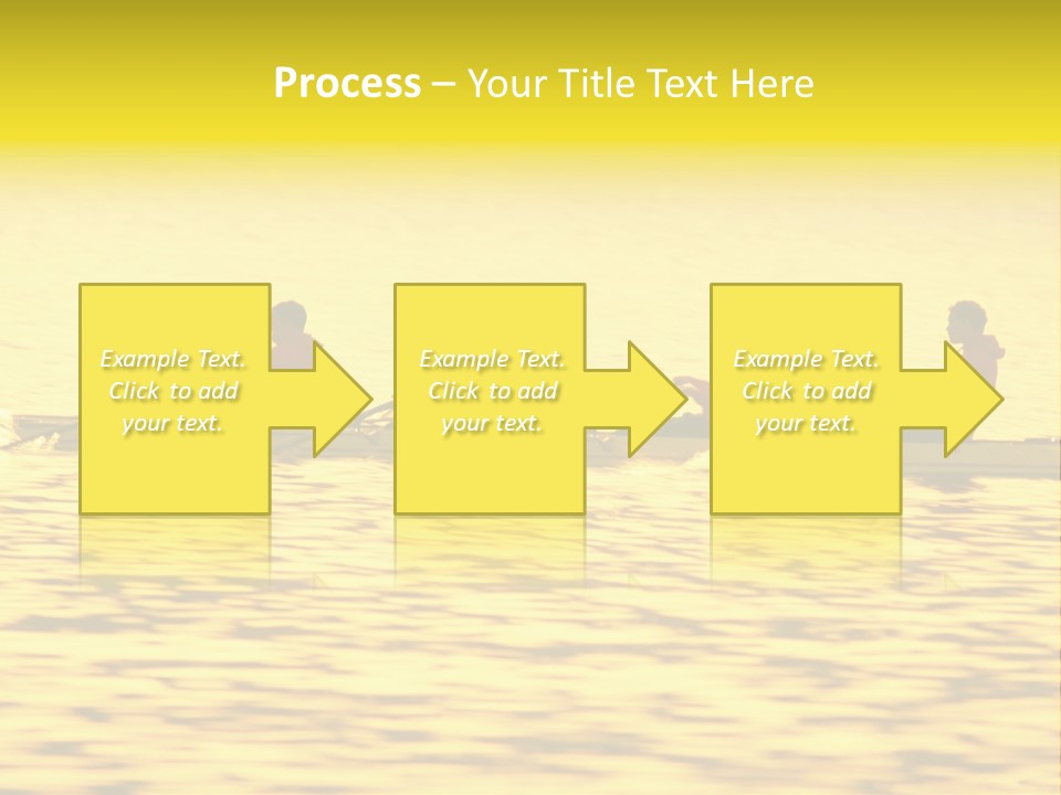 Men Rowing Golden Sunset PowerPoint Template