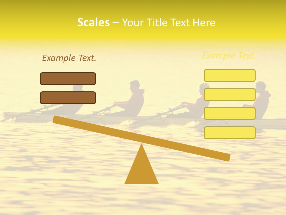 Men Rowing Golden Sunset PowerPoint Template