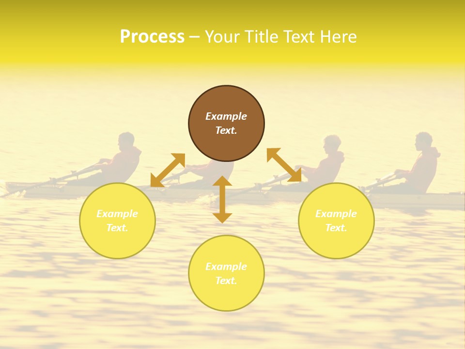 Men Rowing Golden Sunset PowerPoint Template