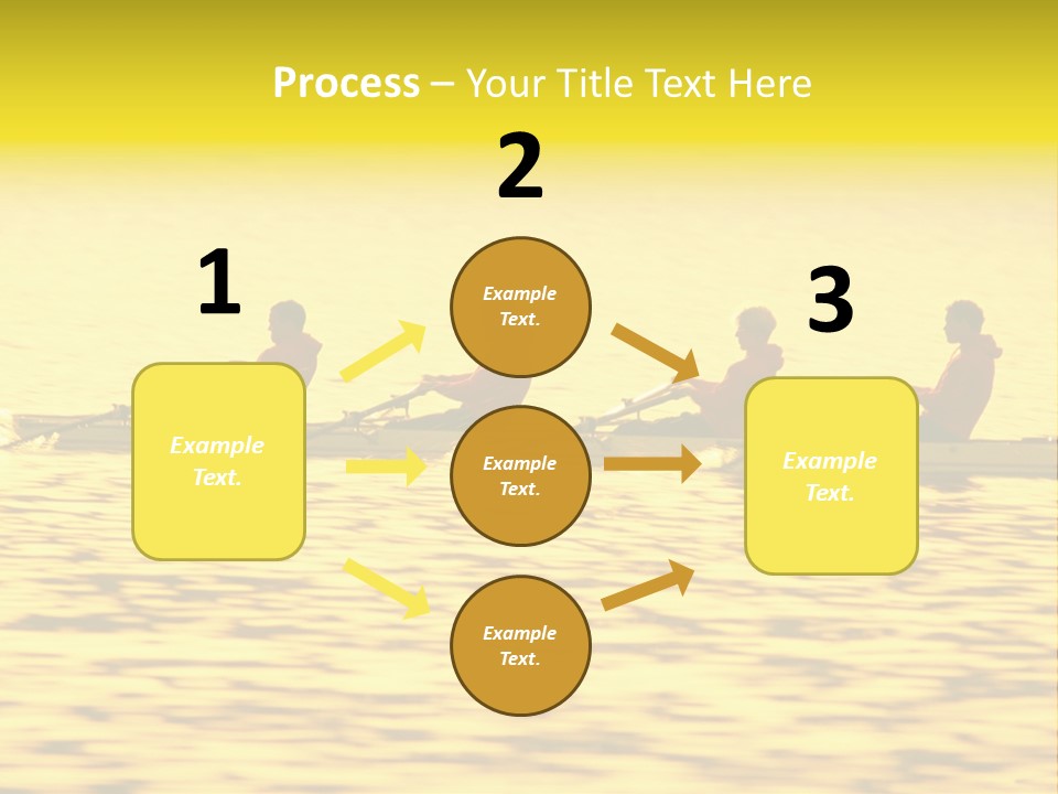 Men Rowing Golden Sunset PowerPoint Template