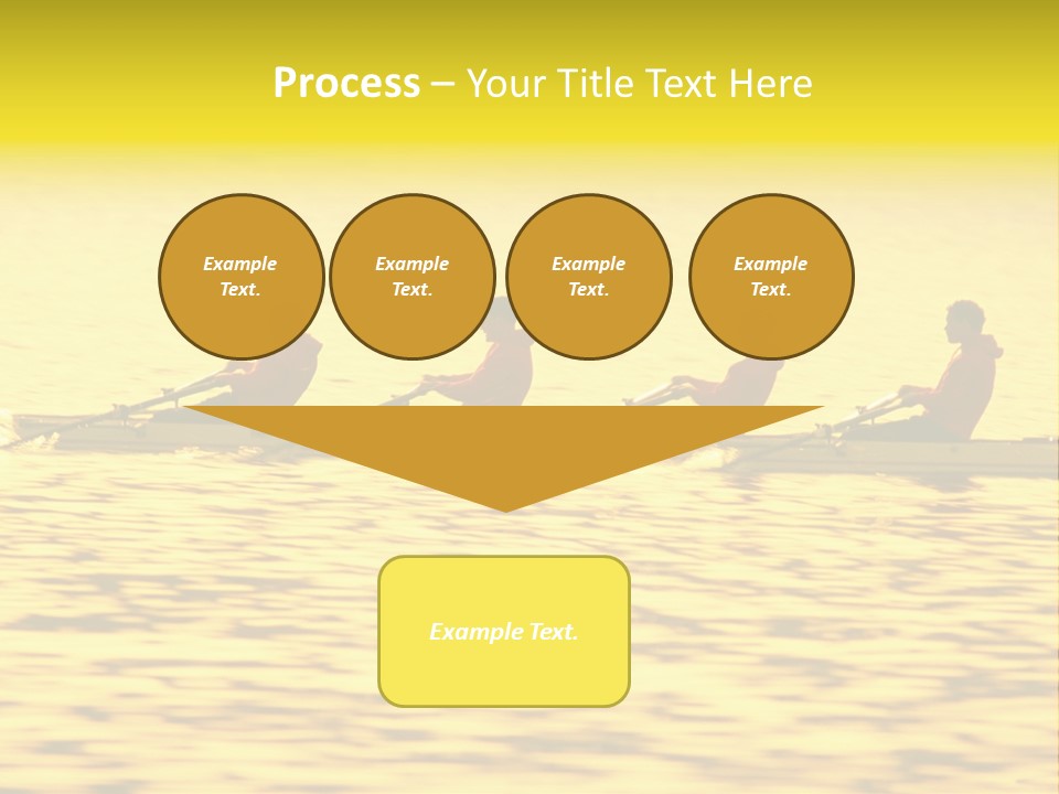 Men Rowing Golden Sunset PowerPoint Template