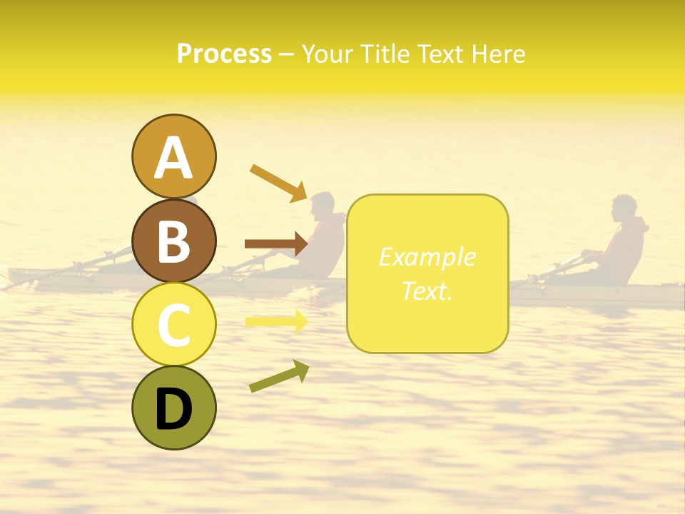 Men Rowing Golden Sunset PowerPoint Template