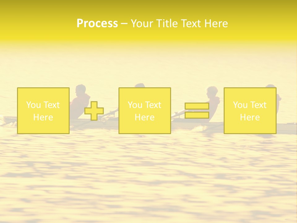 Men Rowing Golden Sunset PowerPoint Template