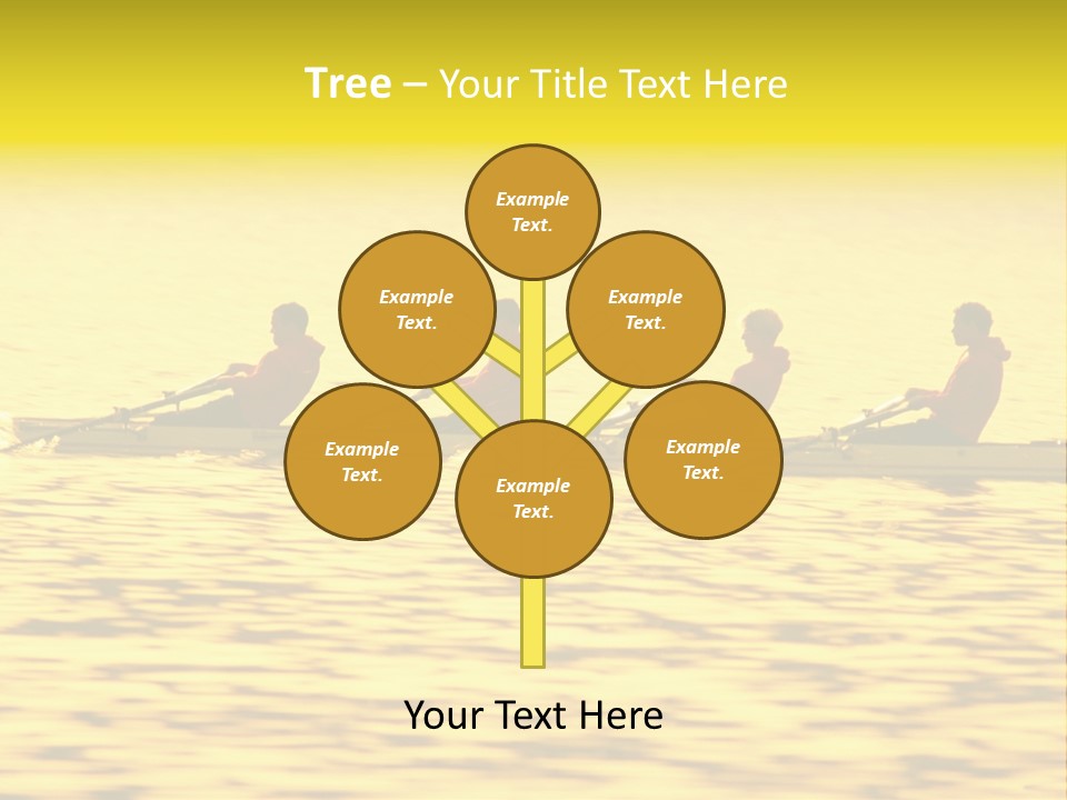 Men Rowing Golden Sunset PowerPoint Template