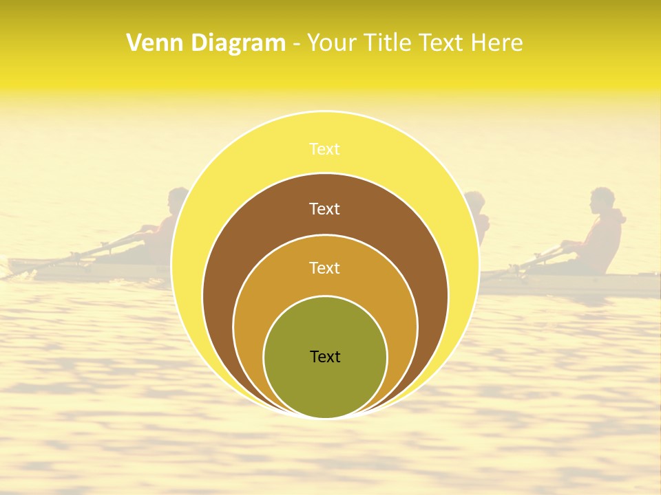Men Rowing Golden Sunset PowerPoint Template