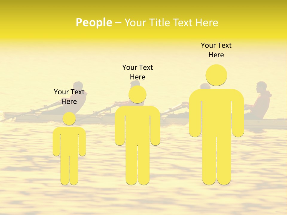 Men Rowing Golden Sunset PowerPoint Template