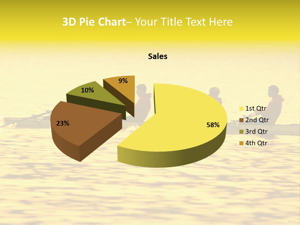 Men Rowing Golden Sunset PowerPoint Template