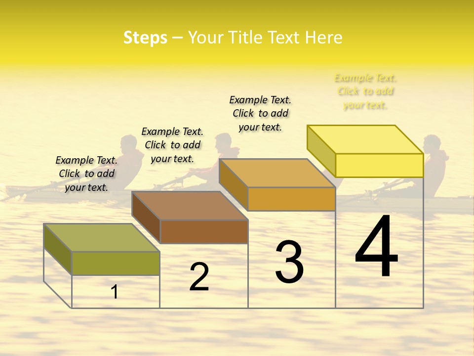 Men Rowing Golden Sunset PowerPoint Template
