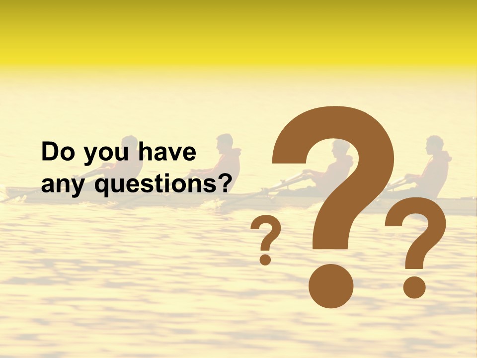 Men Rowing Golden Sunset PowerPoint Template