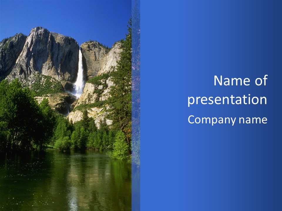 Beautiful Waterfall PowerPoint Template