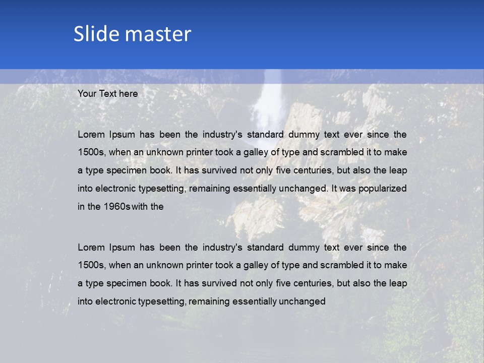 Beautiful Waterfall PowerPoint Template