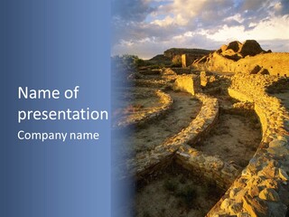 The Ruins Of Pueblo Del Arroyo PowerPoint Template