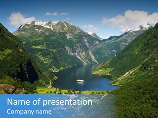 Green Spring Mountain View PowerPoint Template