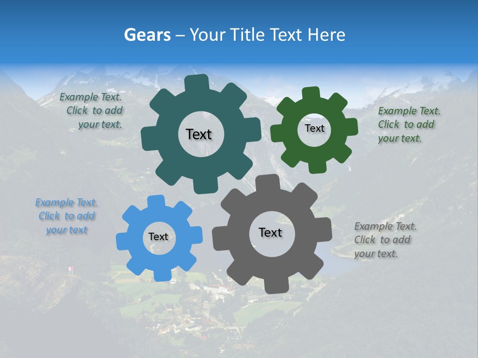 Green Spring Mountain View PowerPoint Template