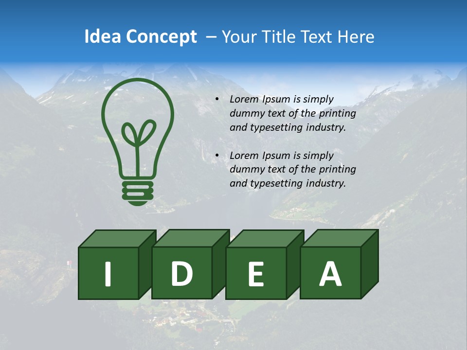 Green Spring Mountain View PowerPoint Template