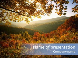 Golden Autumn Mountain View PowerPoint Template