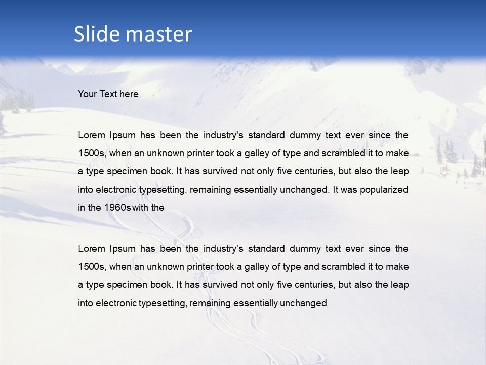 Skiers On The Background Of Snowy Mountains PowerPoint Template