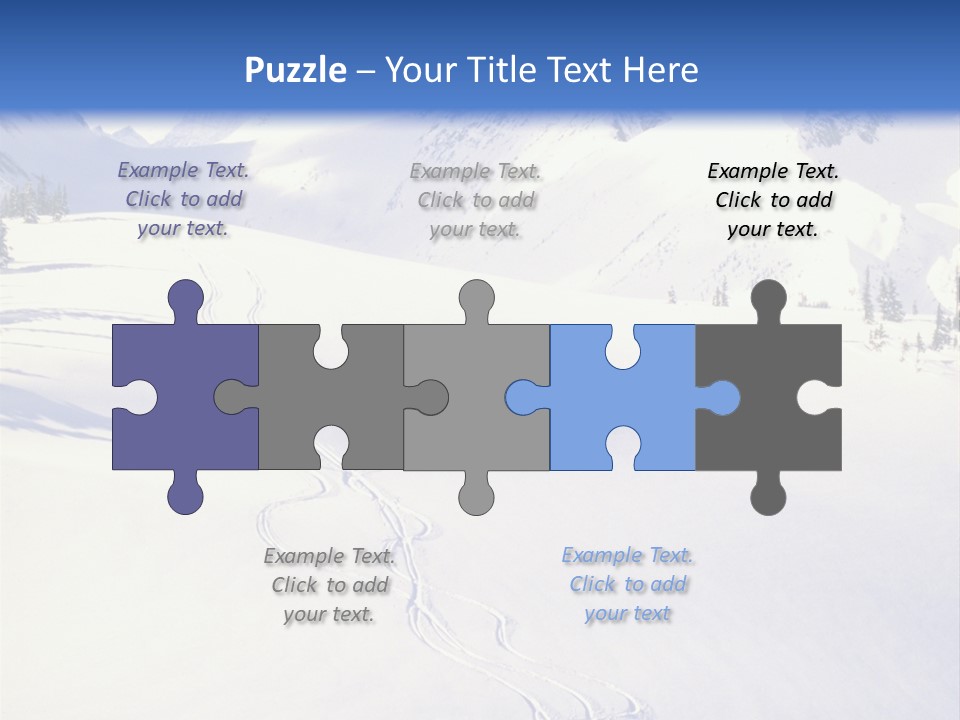 Skiers On The Background Of Snowy Mountains PowerPoint Template