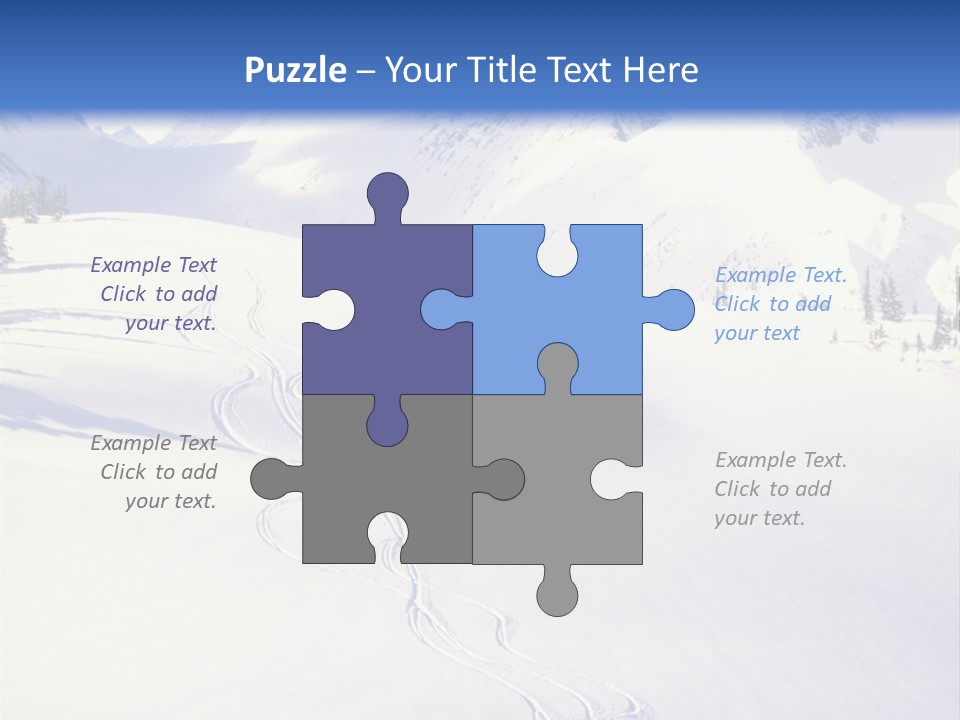 Skiers On The Background Of Snowy Mountains PowerPoint Template