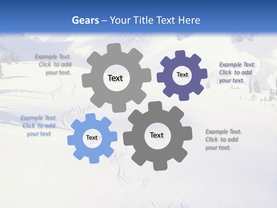 Skiers On The Background Of Snowy Mountains PowerPoint Template