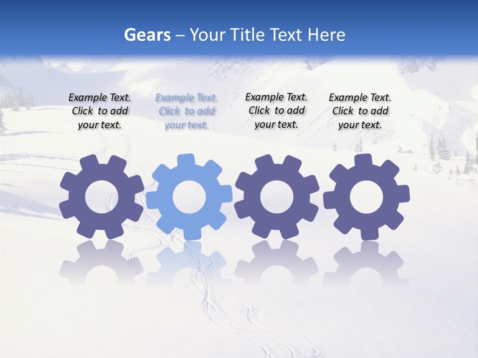 Skiers On The Background Of Snowy Mountains PowerPoint Template