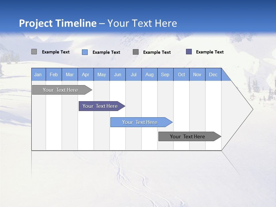 Skiers On The Background Of Snowy Mountains PowerPoint Template