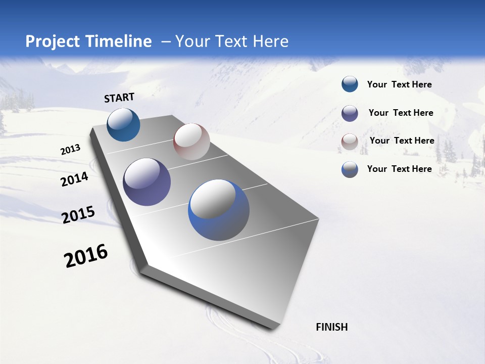 Skiers On The Background Of Snowy Mountains PowerPoint Template