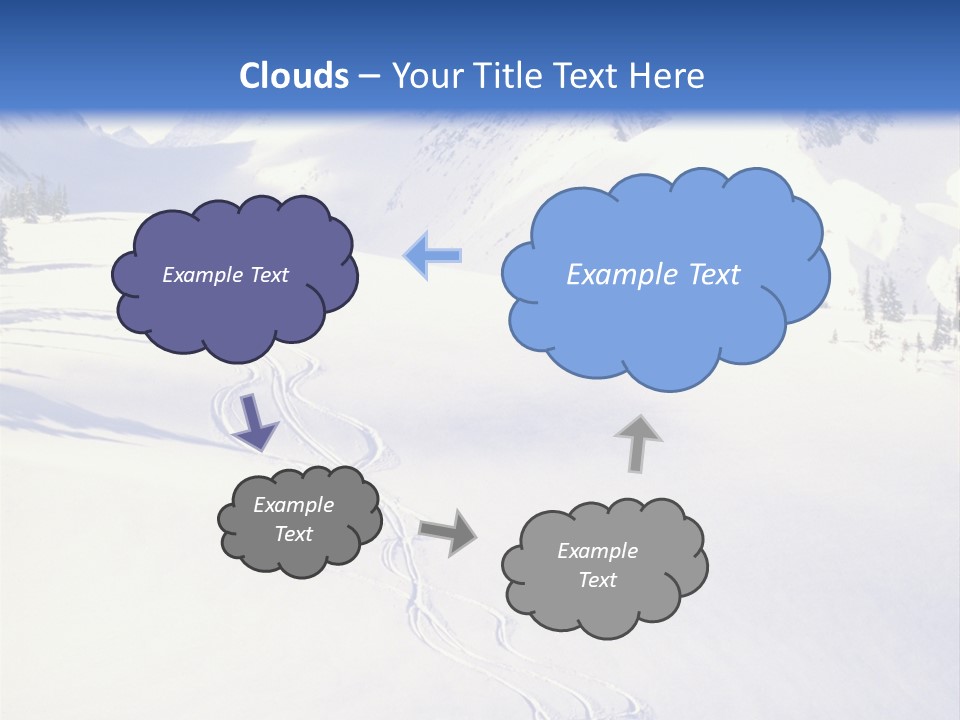 Skiers On The Background Of Snowy Mountains PowerPoint Template