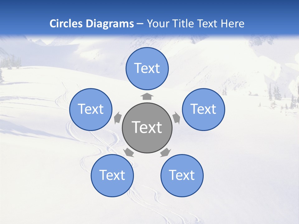 Skiers On The Background Of Snowy Mountains PowerPoint Template