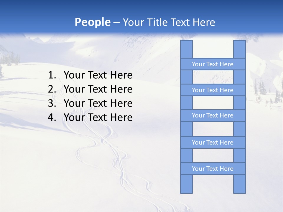 Skiers On The Background Of Snowy Mountains PowerPoint Template