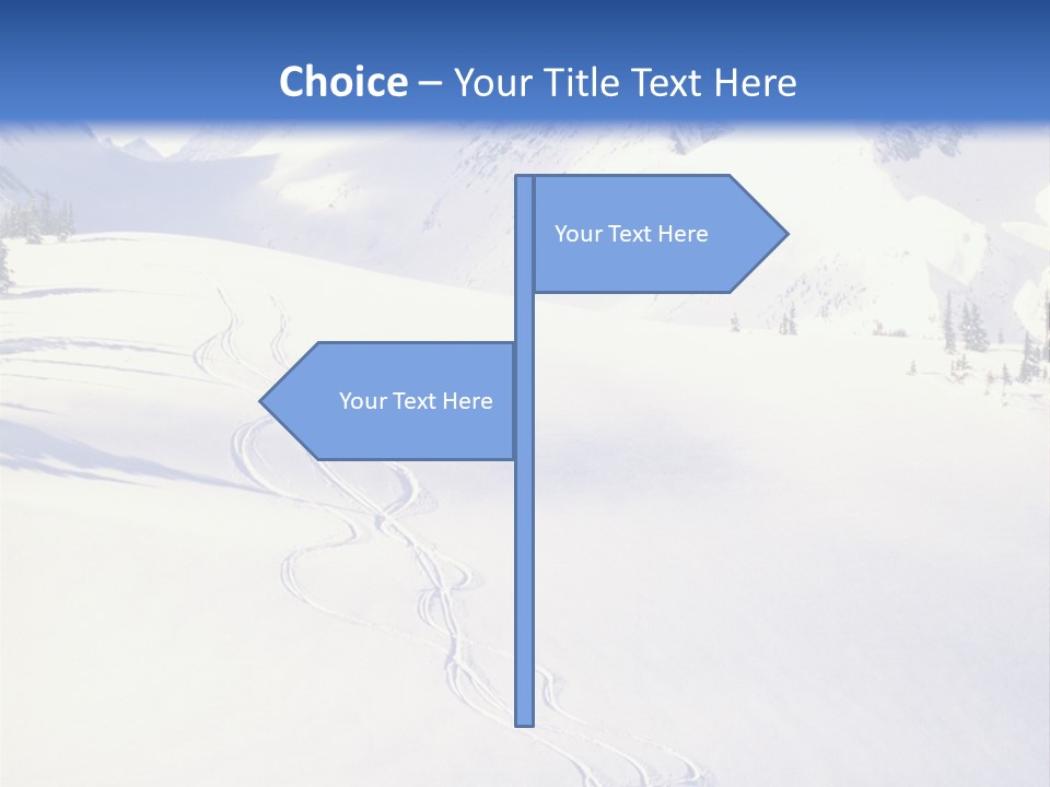 Skiers On The Background Of Snowy Mountains PowerPoint Template