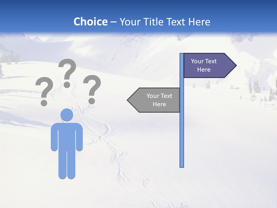 Skiers On The Background Of Snowy Mountains PowerPoint Template