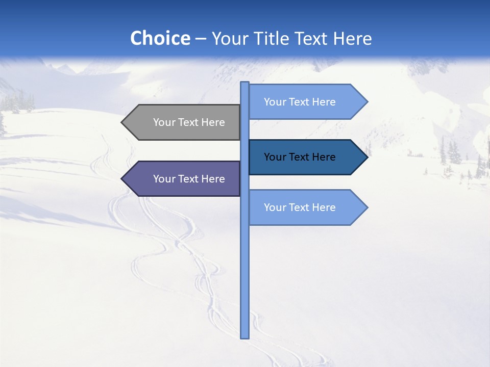 Skiers On The Background Of Snowy Mountains PowerPoint Template