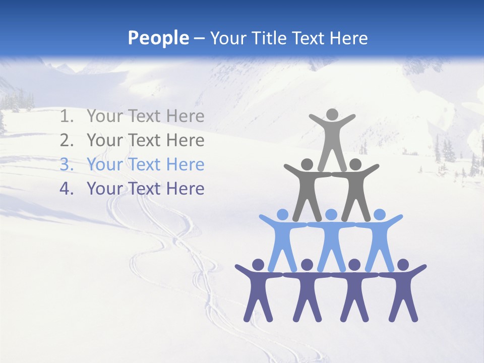 Skiers On The Background Of Snowy Mountains PowerPoint Template