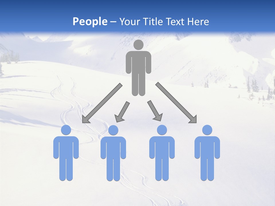 Skiers On The Background Of Snowy Mountains PowerPoint Template