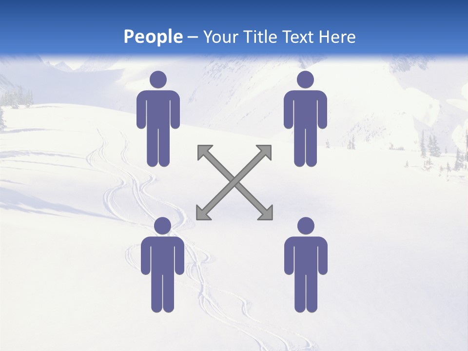 Skiers On The Background Of Snowy Mountains PowerPoint Template