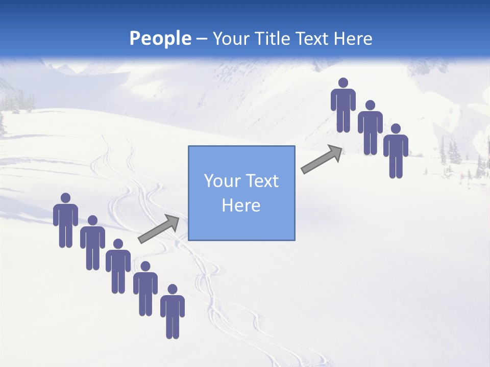 Skiers On The Background Of Snowy Mountains PowerPoint Template