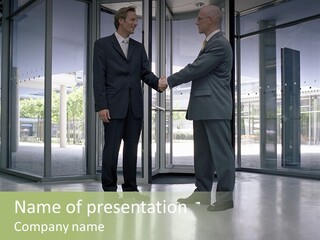 Businessmen Shaking Hands PowerPoint Template